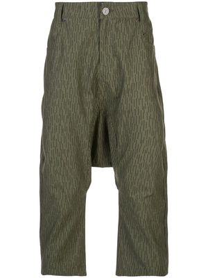 Mostly Heard Rarely Seen graphic-print drop-crotch trousers - Green