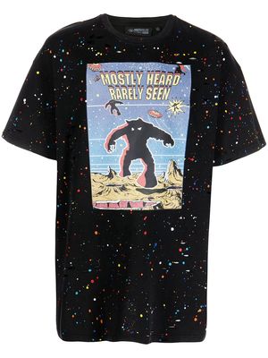 Mostly Heard Rarely Seen graphic-print paint T-shirt - Black