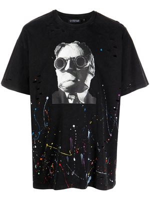 Mostly Heard Rarely Seen Invisible Man paint-splatter T-shirt - Black