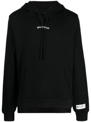 Mostly Heard Rarely Seen logo-embroidered cut-out hoodie - Black