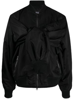 Mostly Heard Rarely Seen logo-embroidered panelled jacket - Black