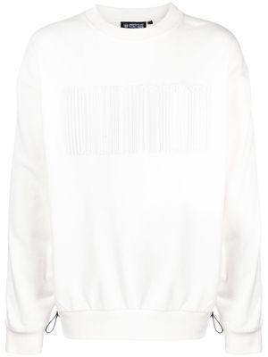 Mostly Heard Rarely Seen logo-embroidered panelled sweatshirt - White