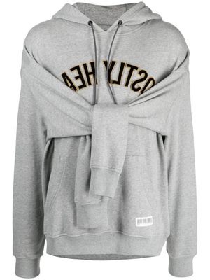 Mostly Heard Rarely Seen logo-print cotton hoodie - Grey