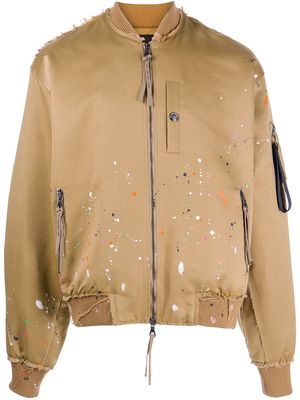 Mostly Heard Rarely Seen MA-1 paint-splattered bomber jacket - Brown