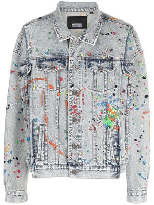 Mostly Heard Rarely Seen paint-embroidered denim jacket - Blue