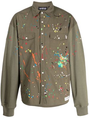 Mostly Heard Rarely Seen paint-embroidered long-sleeve shirt - Green
