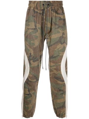 Mostly Heard Rarely Seen panelled camouflage tapered joggers - Brown