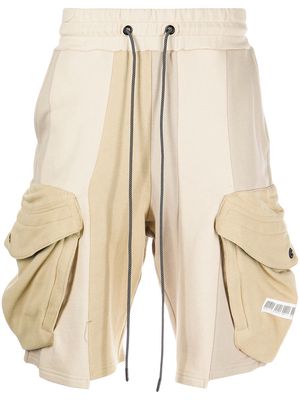 Mostly Heard Rarely Seen patchwork cargo shorts - Brown
