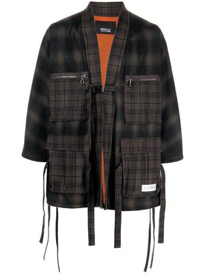 Mostly Heard Rarely Seen plaid-check kimono jacket - Brown