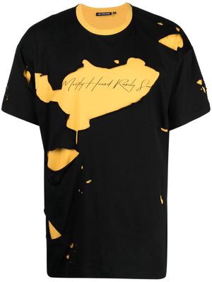 Mostly Heard Rarely Seen ripped logo-print cotton T-shirt - Black