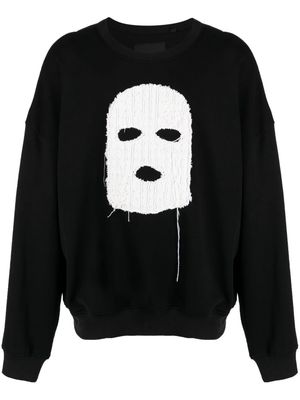 Mostly Heard Rarely Seen Ski Mask appliqué-detail cotton sweatshirt - Black