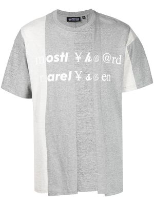Mostly Heard Rarely Seen Spliced logo-print cotton T-shirt - Grey