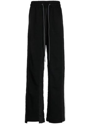 Mostly Heard Rarely Seen stripe-detail cotton track trousers - Black