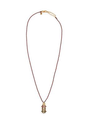 Mot De Passe 18K-Gold-Plated & Zircon Pendant Necklace