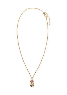 Mot De Passe Classique 18K-Gold-Plated & Zircon Pendant Necklace