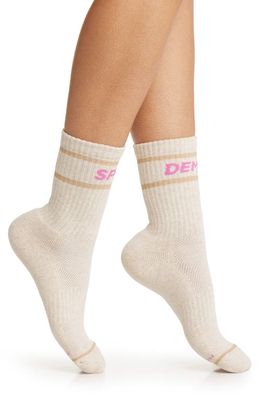 MOTHER Baby Steps Crew Socks in Speed Demon Pink/Gold