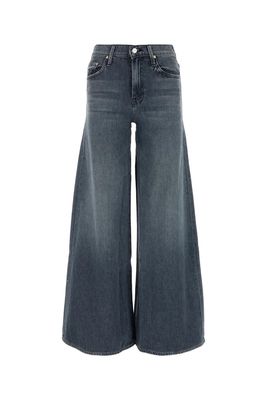 Mother Dark Grey Denim The Swisher Sneak Wide-leg Jeans