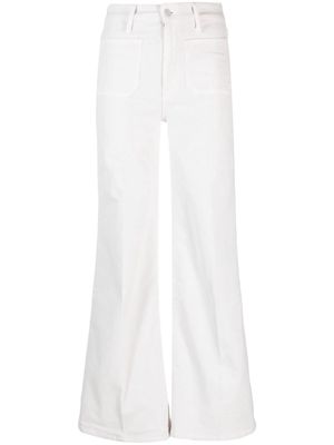 MOTHER flared cotton trousers - White