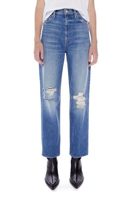 MOTHER High Waist Study Hover Straight Leg Jeans in Something To Reveal