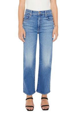 MOTHER Lil' Zip Rambler Flood Jeans in Out Of The Blue