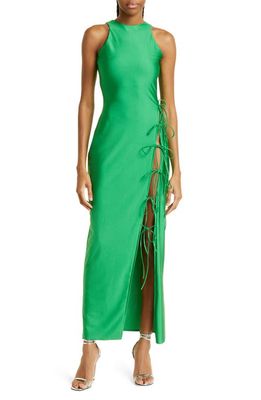 Mother of All Nela Tie Slit Maxi Dress in Green