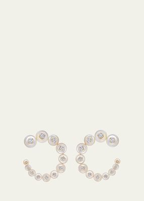 Mother-of-Pearl Diamond Surrounding Circle Earrings
