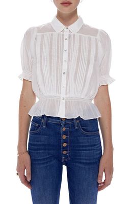 MOTHER Pins & Needles Cotton Button-Up Top in New York Minute