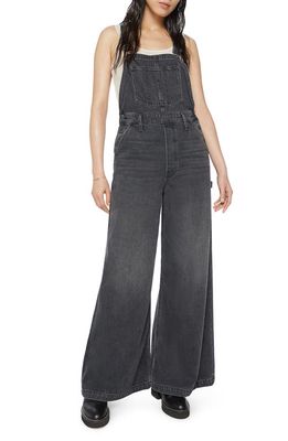 MOTHER SNACKS! The Sugar Cone Wide Leg Overalls in I Take My Coffee Black