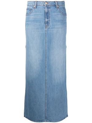 MOTHER straight-cut side-slit denim skirt - Blue