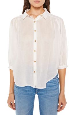 MOTHER The Breeze Cotton Button-Up Shirt in Wbw-Bright White
