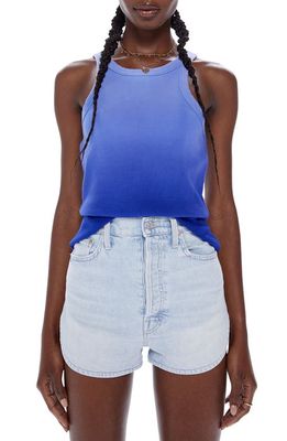 MOTHER The Chin Ups Stretch Cotton Tank in Ampapo Blue