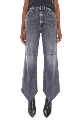 MOTHER The Dagger Flood Angled Hem Wide Leg Jeans in Midnights With Molly