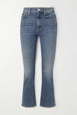 Mother - The Insider Cropped High-rise Flared Jeans - Blue