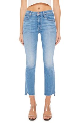 MOTHER The Insider High Waist Step Frayed Hem Crop Jeans in Out Of The Blue