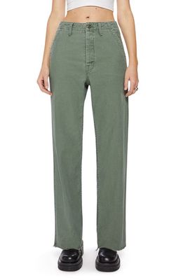 MOTHER The Major Sneak Frayed High Waist Wide Leg Pants in Roger That