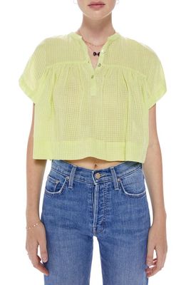 MOTHER The Pop Your Top Crop Trapeze Cotton Blouse in Street Lights