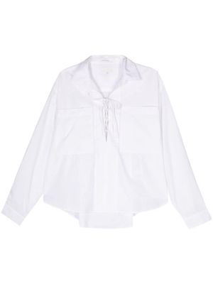 MOTHER The Roomie lace-up blouse - White