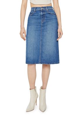 MOTHER The Vagabond Denim Midi Skirt in Its A Small World
