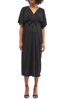 MOTHERHOOD MATERNITY Tie Waist Maternity Dress in Black