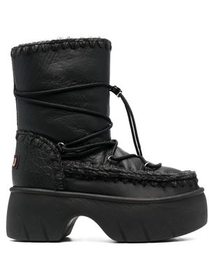 Mou 65mm chunky lace-up boots - Black