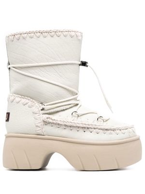 Mou 65mm chunky lace-up boots - White