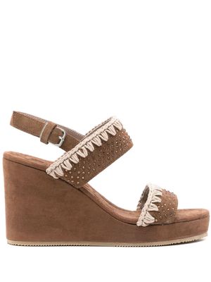 Mou 95mm suede sandals - Brown