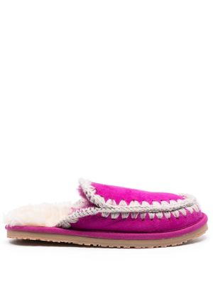 Mou almond-toe shearling slippers - Purple