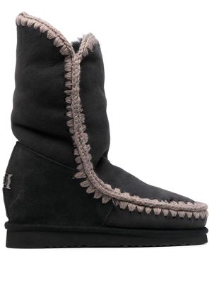 Mou chunky sheepskin boots - Black