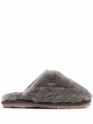 Mou closed-toe shearling slippers - Grey