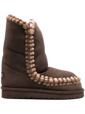 Mou Eskimo contrast-stitching boots - Brown