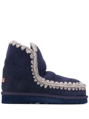 Mou Eskimo crochet-stitch ankle boots - Blue