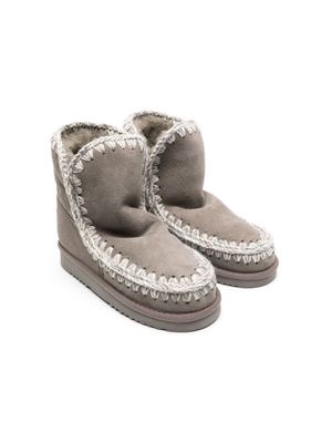 Mou Eskimo whipstitched leather boots - Grey