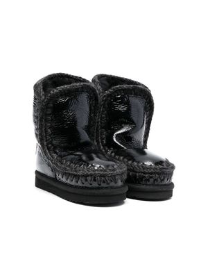 Mou Kids chunky leather boots - Black