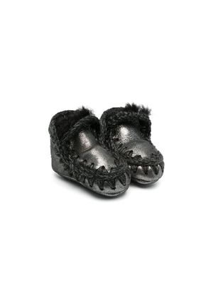 Mou Kids contrast-stitch ankle boots - Black